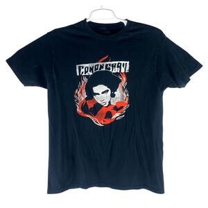 Conan Gray Size Large Black Red Flame Short Sleeve Graphic Band T-Shirt 2020